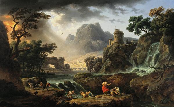 Emile Jean Horace Vernet Mountain Landscape with Approaching Storm Germany oil painting art